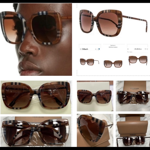BURBERRY SQUARE CLASSIC ICONIC CHECK SUNGLASSES - Picture 10 of 16
